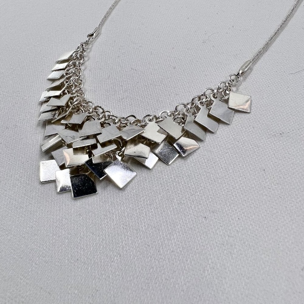 NWOT – NY & CO – Silver Tone Bib Style Multiple Layer Alloy 16” Necklace - Picture 4 of 5
